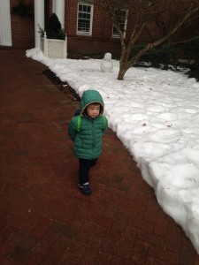 Little LRC walking to preschool last winter